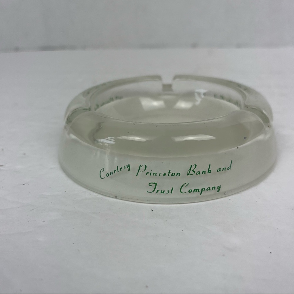 Vintage glass ashtray-Princeton Bank & Trust company-WV